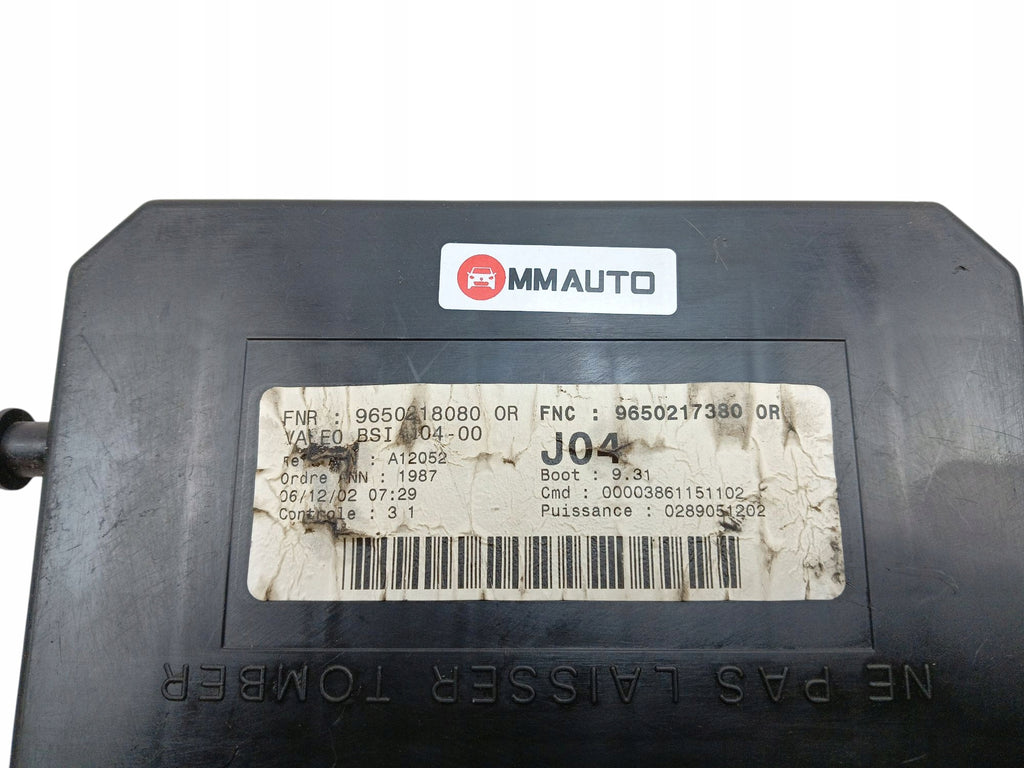 BSI MODULE FUSE BOX PEUGEOT 307 9650217380