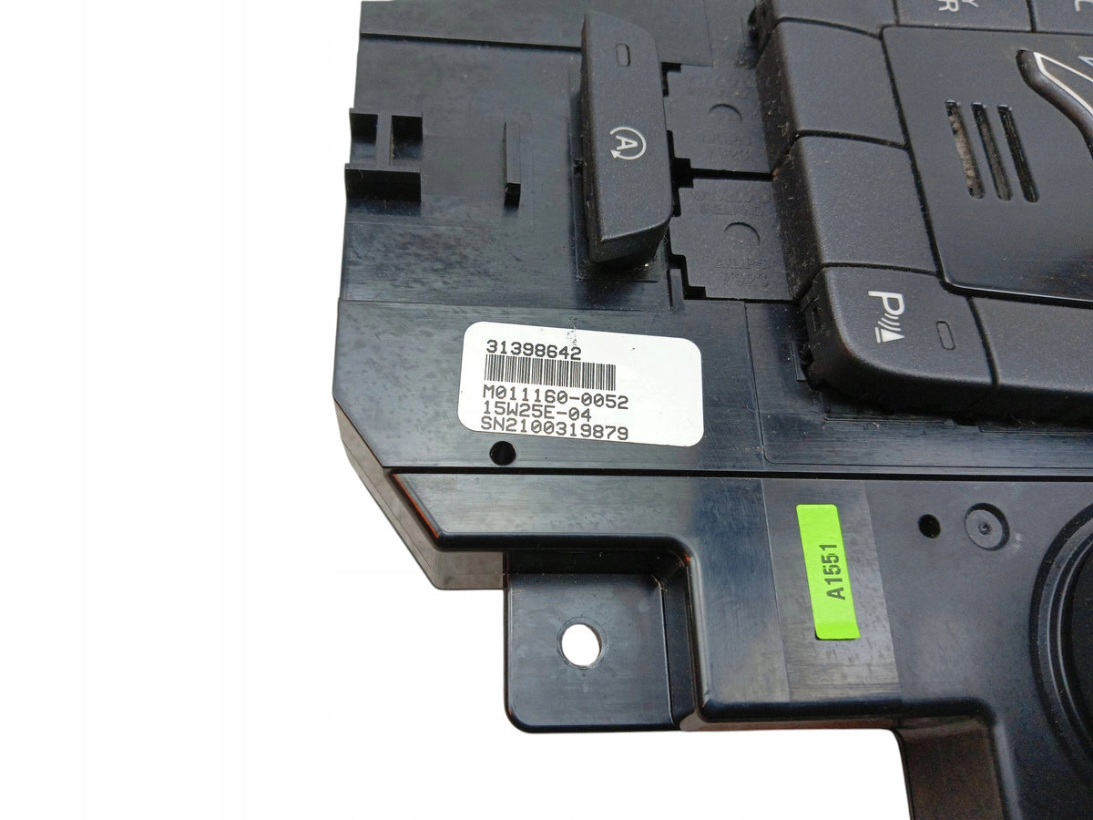 CONTROL PANEL FOR AIR CONDITIONING RADIO VOLVO V40 II (2012-2016) 31398642