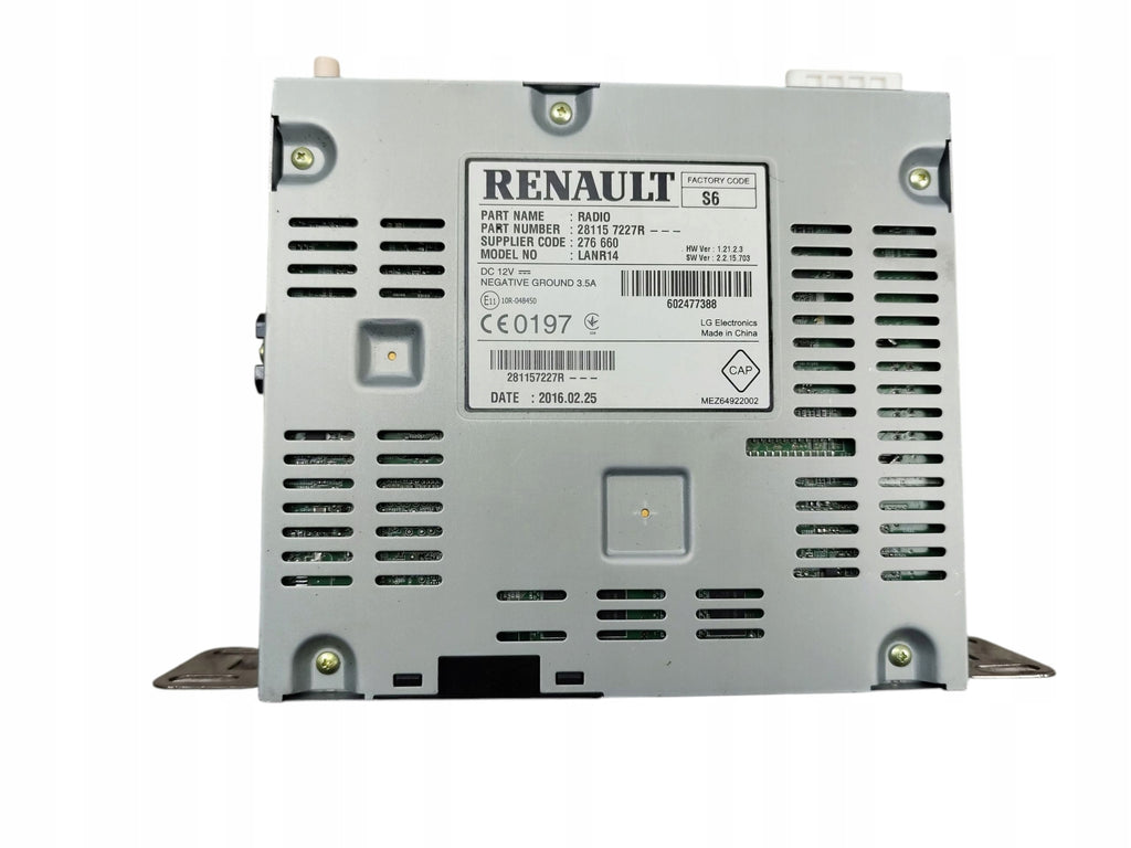 RADIO NAVIGATION GPS NAVI RENAULT KADJAR 281157227R