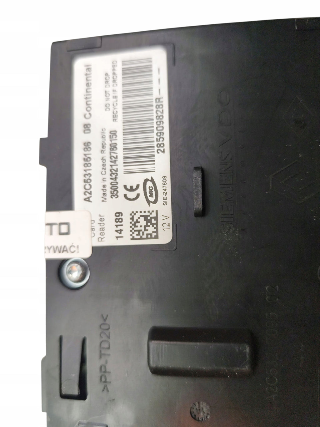STEERING WHEEL LOCK READER CARD RENAULT MEGANE III 487004399 A2C53185186