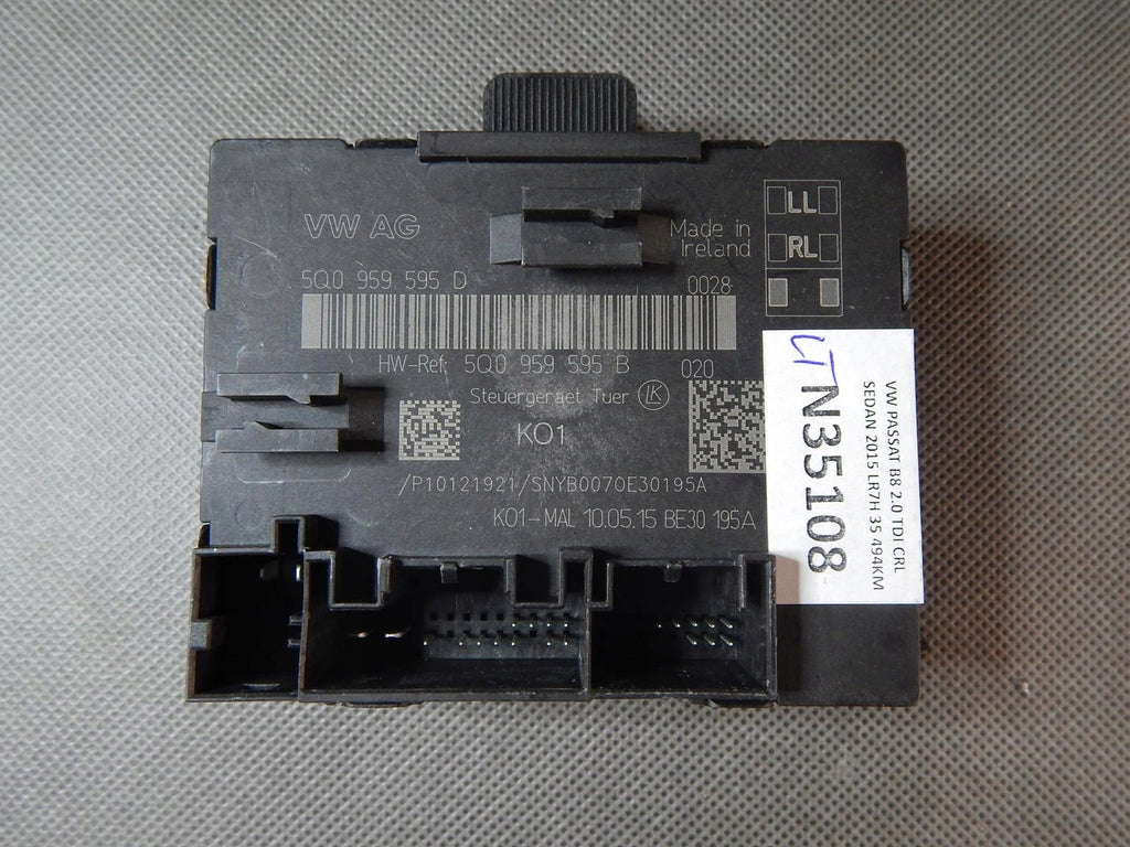 VW PASSAT B8 DOOR MODULE LEFT REAR 5Q0959595B